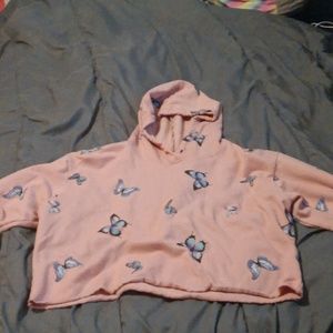 Crop butterfly hoodie